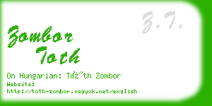 zombor toth business card